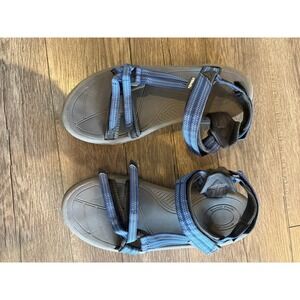 Teva Terra Fi 4 Mens Hiking Sandals Blue Grey Spider Rubber Shoc Pad  Sz 9